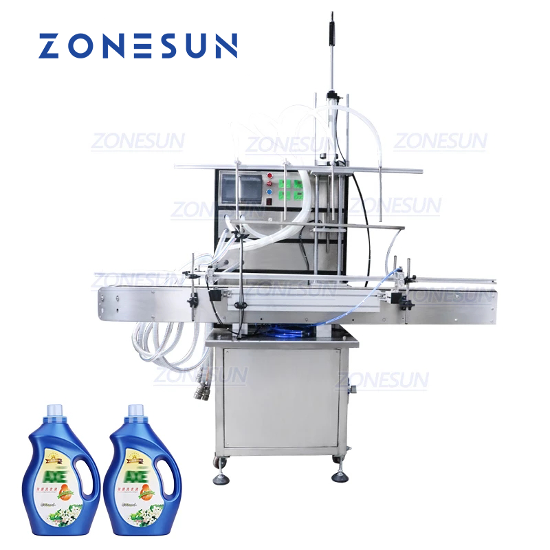 ZONESUN ZS-VTDP40 4-Nozzle High-Flow Diaphragm Liquid Filling Machine