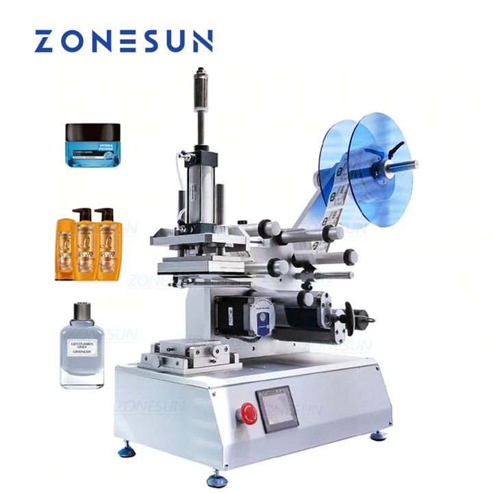 ZONESUN XL-T802 Halbautomatische Etikettiermaschine für Flachflaschen mit Datumsdrucker