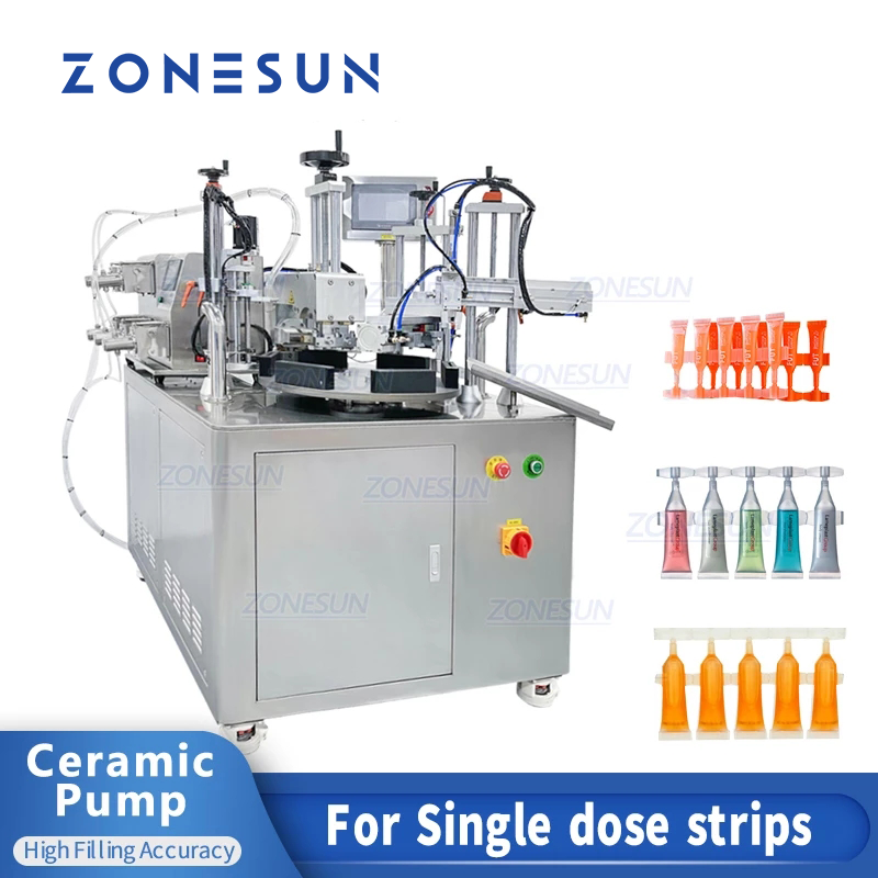 ZONESUN ZS-FS50U Auto 4-Head Ceramic Pump Tube Filling Sealing Machine