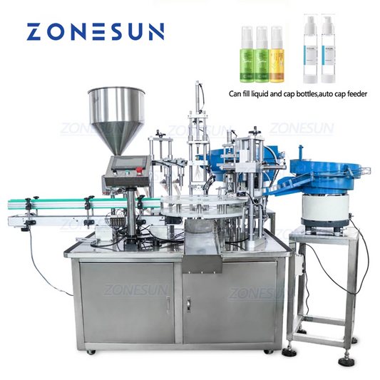 ZONESUN ZS-AFC2 Automatic Paste Filling & Capping Machine With Feeder