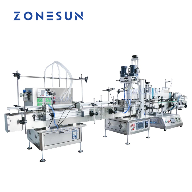 ZONESUN ZS-FAL180C2 Desktop 4-Nozzle Filling Capping Labeling Machine