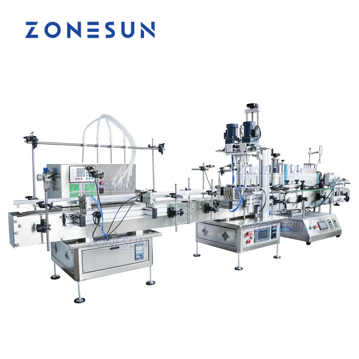 ZONESUN ZS-FAL180C2 Macchina da banco per riempimento, tappatura ed etichettatura a 4 ugelli
