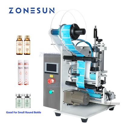 ZONESUN ZS-TB100 Semi-Auto Round Bottle Single Double Sides Labeler