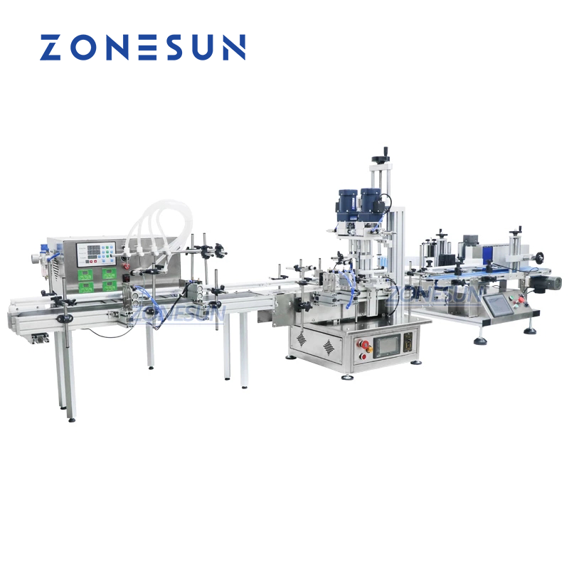 ZONESUN ZS‑FAL180 Tabletop 4‑Nozzles Filling Capping Labeling Machine