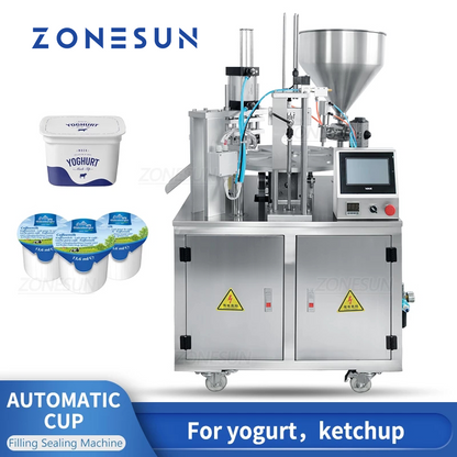 ZONESUN ZS‑FS100 Automatic Rotary Paste Filling Cup Sealing Machine