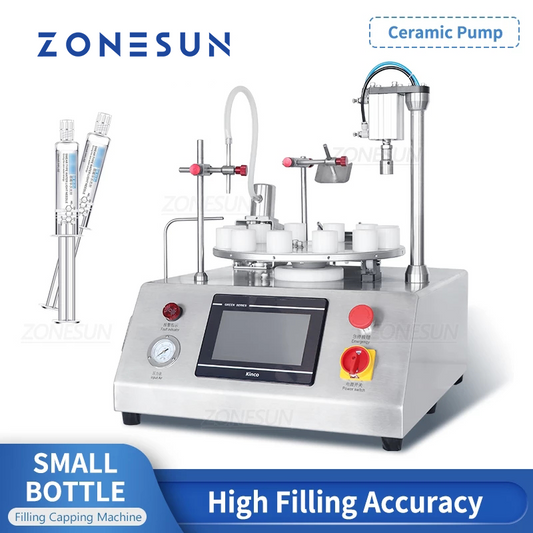 ZONESUN ZS-AFC1CP Rotary Ceramic Pump Liquid Filling & Capping Machine