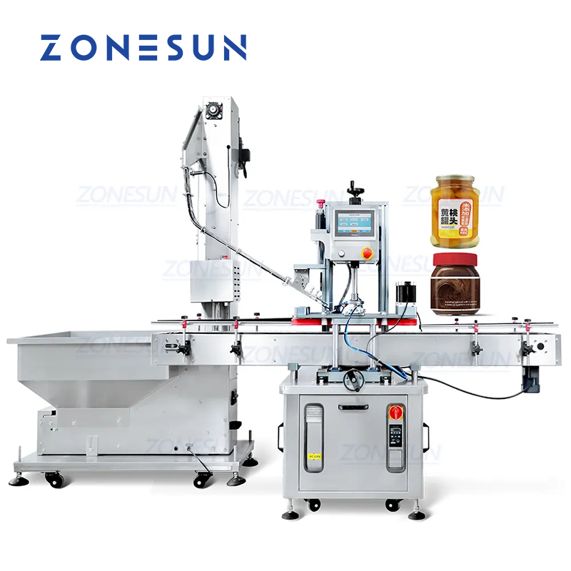 ZONESUN ZS-XG05 Auto-Servo Round Bottle Capping Machine with Elevator