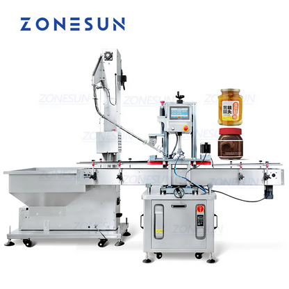 ZONESUN ZS-XG05 Auto-Servo Round Bottle Capping Machine with Elevator
