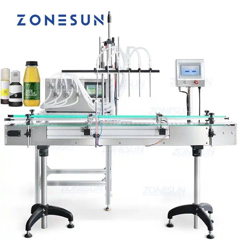 ZONESUN ZS-VTMP6D Automatic 6-Nozzle Magnetic Pump Liquid Filling Machine