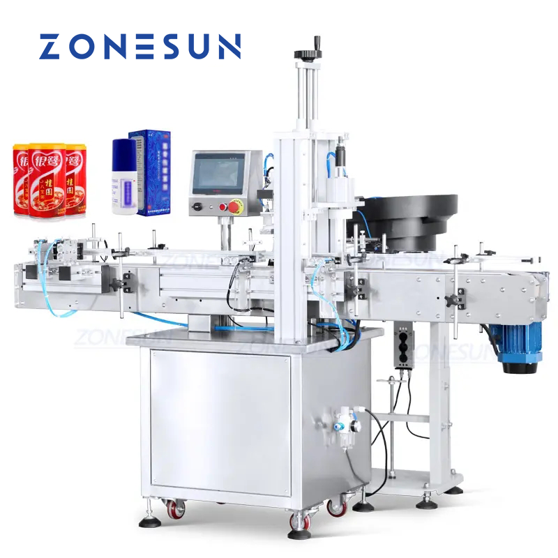 ZONESUN ZS-XG440G Automatic Bottle Cap Pressing Machine with Feeder