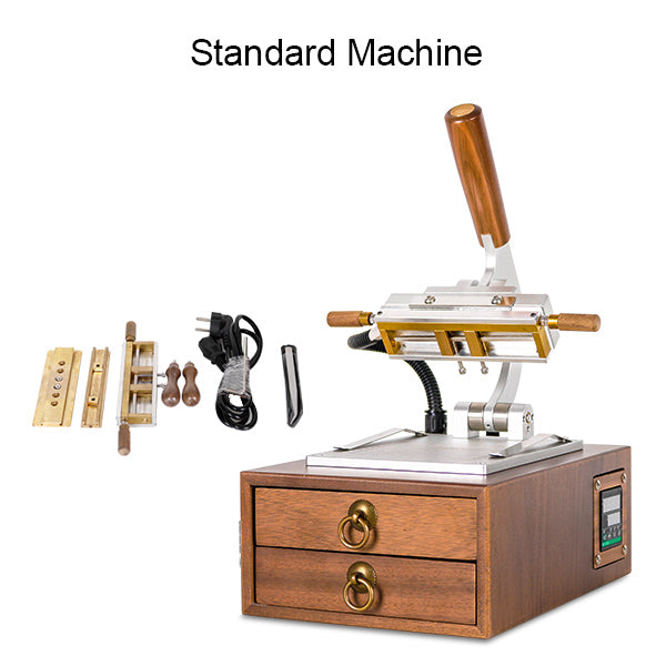 ZONESUN WT‑90XT Walnut Desktop Hot Stamping Machine with Drawer