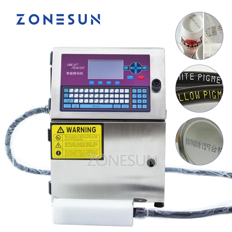 ZONESUN Digital Metal Batch Number Inkjet Printer with Conveyor