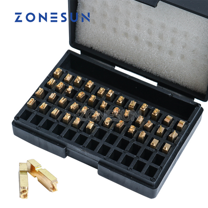 ZONESUN A‑Z 0‑9 Copper Letter Number Set for Hot Code Ribbon Printers