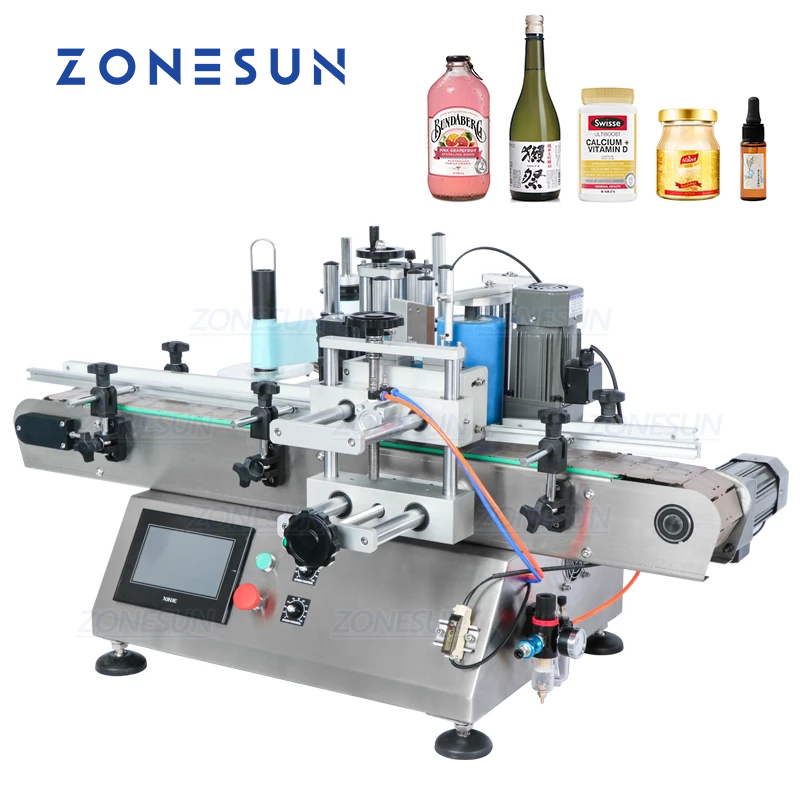 ZONESUN ZS‑TB500 Desktop Double‑Side Round Bottle Labeler with Coder