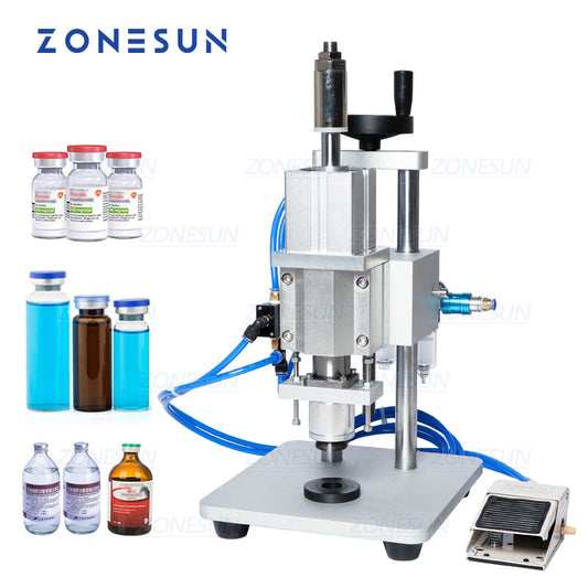 ZONESUN ZS-PVC3 Pneumatic Vial Capping Machine forAluminum Caps