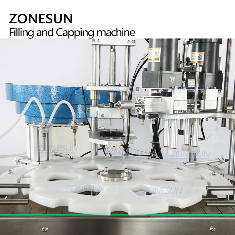 ZONESUN ZS-AFC1 Auto Rotary Liquid Filling&Capping Machine with Feeder