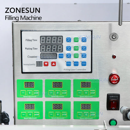 ZONESUN ZS-DTMP6M 6-Nozzle Magnetic Pump Liquid Filling Machine