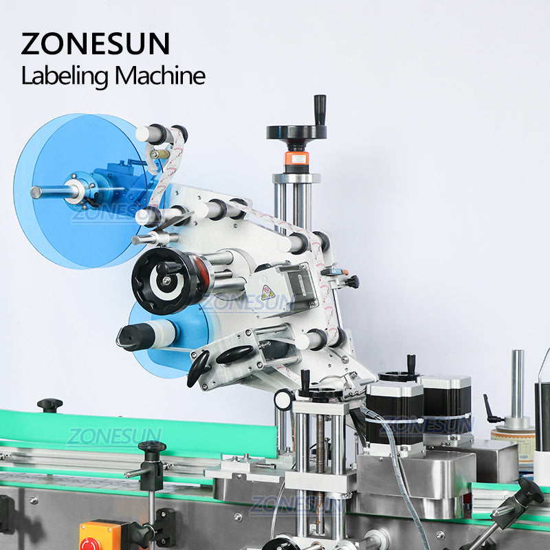 ZONESUN ZS-TB822D Dual-Side Labeling Machine for Flat Cap&Round Bottle