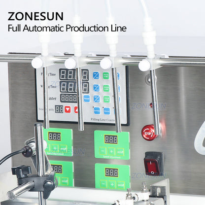 ZONESUN ZS-FAL180C2 Desktop 4-Nozzle Filling Capping Labeling Machine