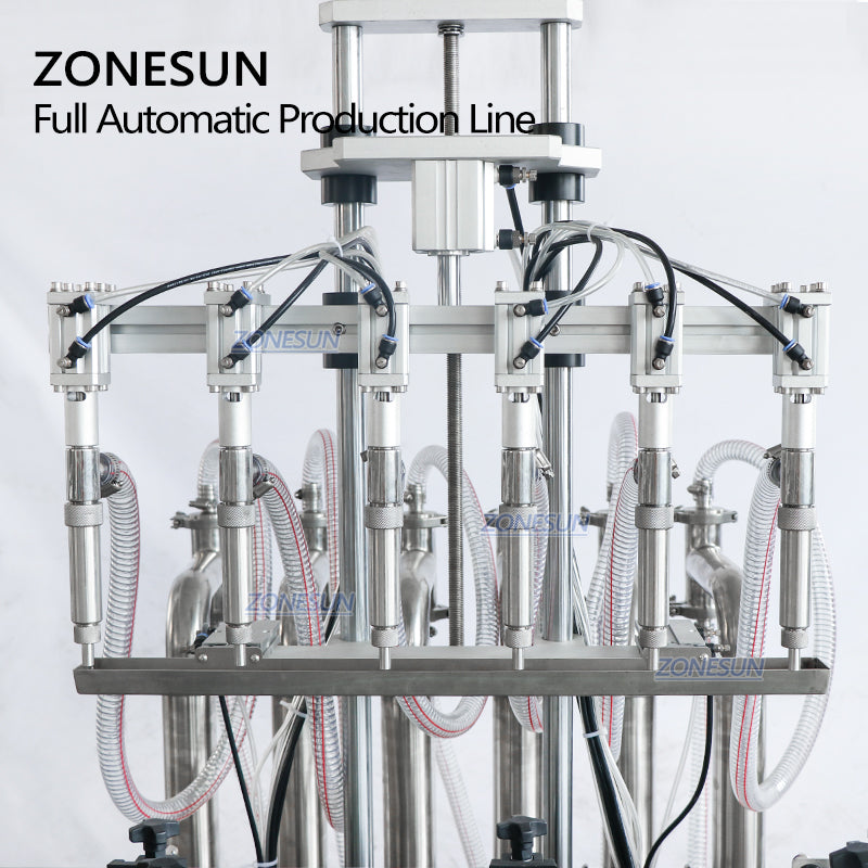 ZONESUN 6‑Nozzles Automatic Liquid Filling Capping Labeling Machine