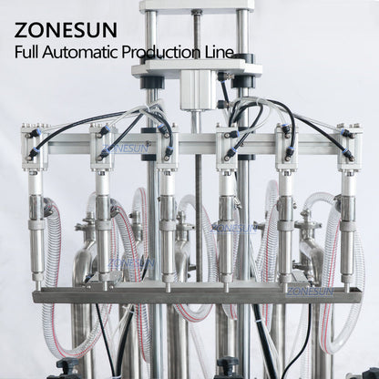 ZONESUN 6‑Nozzles Automatic Liquid Filling Capping Labeling Machine