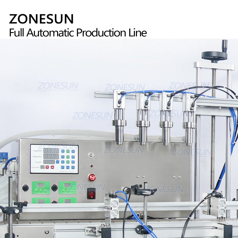 ZONESUN ZS-FAL180C10 4-Nozzle Liquid Filling Capping Labeling Machine