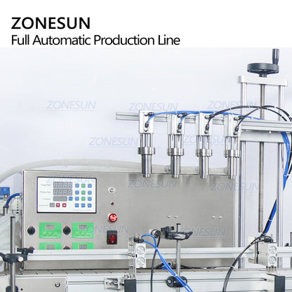 ZONESUN ZS-FAL180C10 4-Nozzle Liquid Filling Capping Labeling Machine