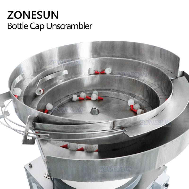 Alimentador automático de tapas de botellas con clasificador de tapas vibratorias ZONESUN para línea de producción