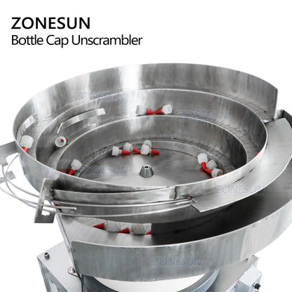 Alimentador automático de tapas de botellas con clasificador de tapas vibratorias ZONESUN para línea de producción