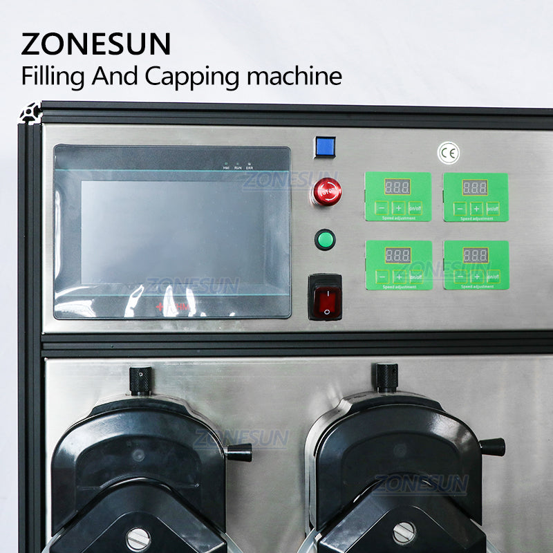ZONESUN 4 Nozzles Liquid Filling Capping Machine with Cap Feeder