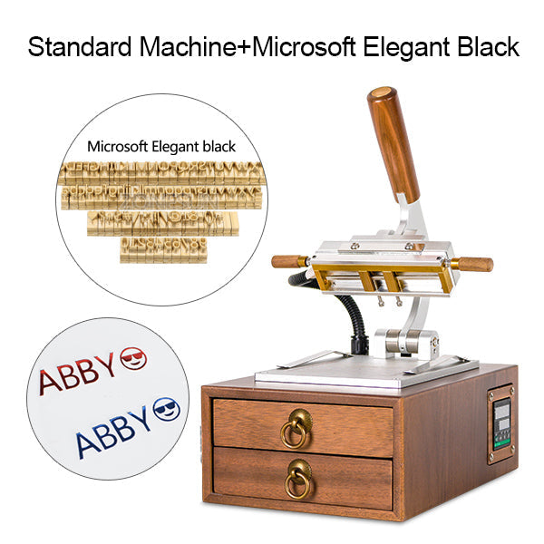 ZONESUN WT‑90XT Walnut Desktop Hot Stamping Machine with Drawer