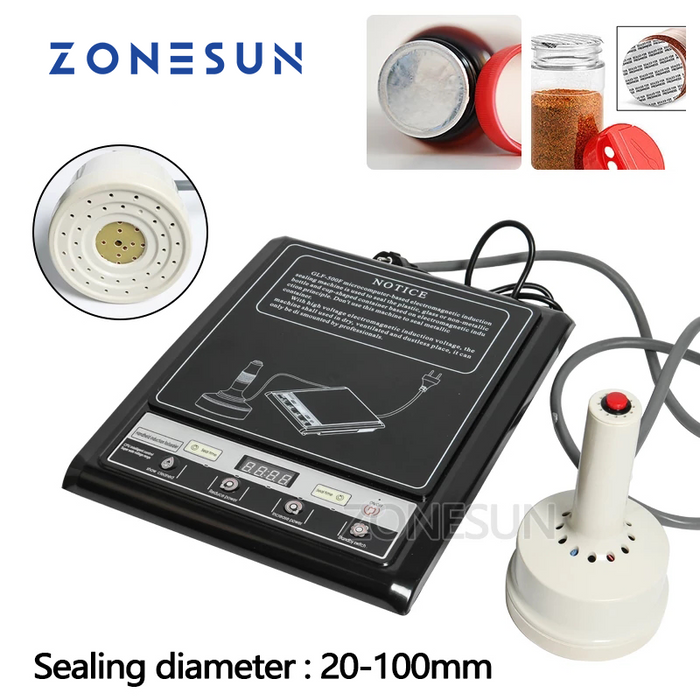 ZONESUN GLF‑500F Microcomputer Induction Sealer –20‑100 mm Bottle Caps