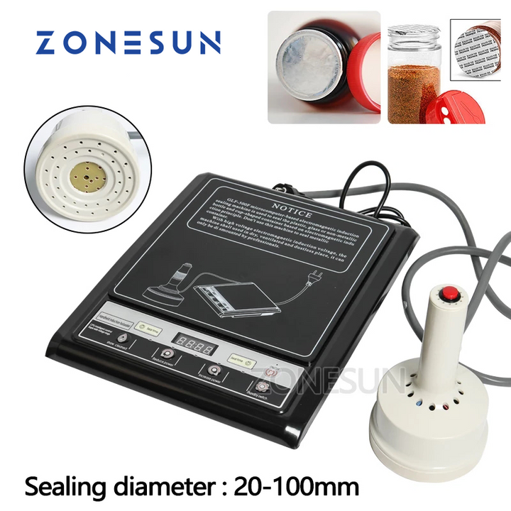 Sigillatrice a induzione a microcomputer ZONESUN GLF-500F – Tappi per bottiglie 20-100 mm