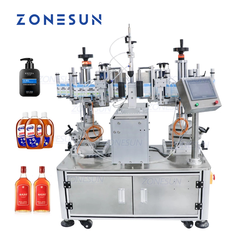 ZONESUN XL‑T806 Semi‑Auto Double‑Side Square Bottle Labeler