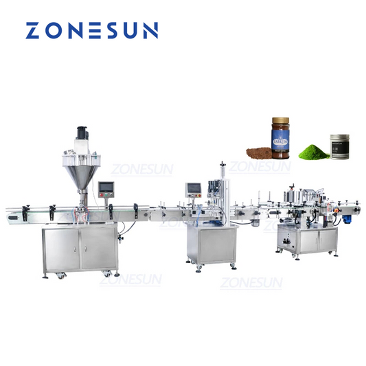 ZONESUN ZS-FAL180P9 Powder Filling Capping Labeling Line for Bottles