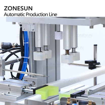 ZONESUN 4-Head Servo Filling Capping Labeling Machine for Square Bottles