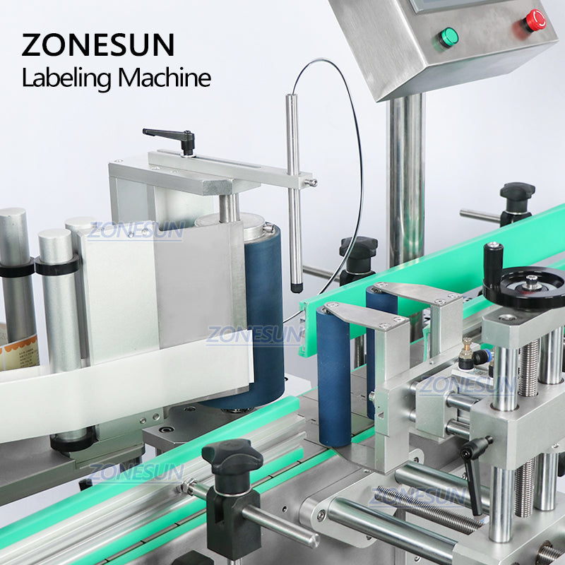 ZONESUN ZS-TB822D Dual-Side Labeling Machine for Flat Cap&Round Bottle