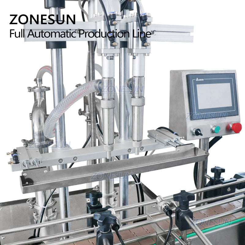 ZS-FAL180R4 Piston Filling Capping Labeling Line with U Conveyor