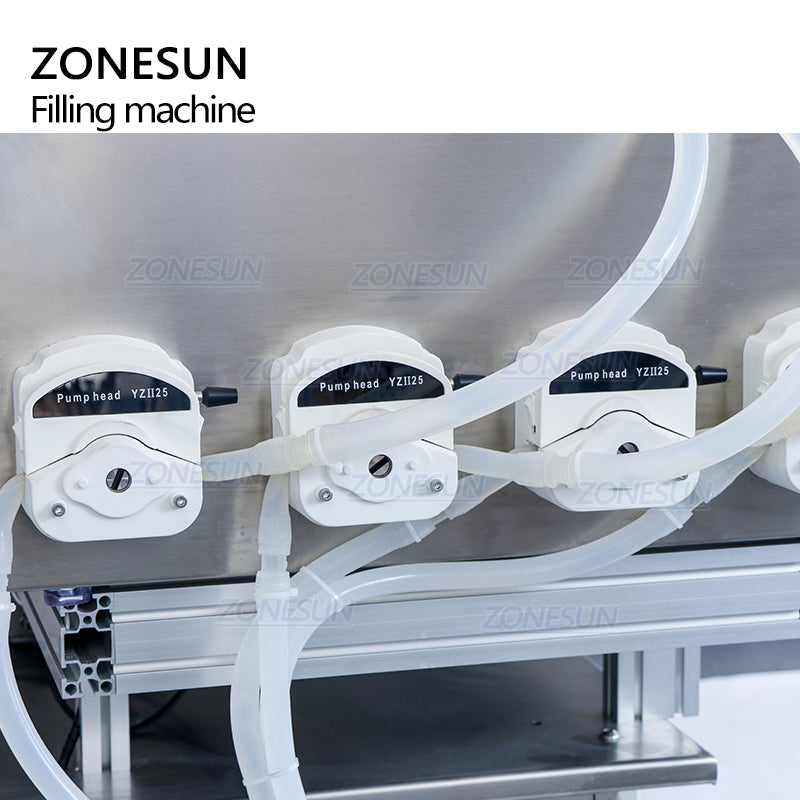 ZONESUN ZS-DTPP4E Pneumatic 4-Nozzle Peristaltic Pump Liquid Filler