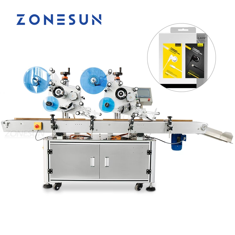 ZONESUN ZS‑TB831B Dual‑Head Automatic Flat Labeling Machine ±1 mm