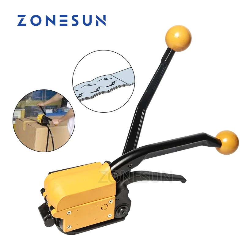 ZONESUN A333 13–19 mm Steel Strip Manual Sealless Strapping Tool
