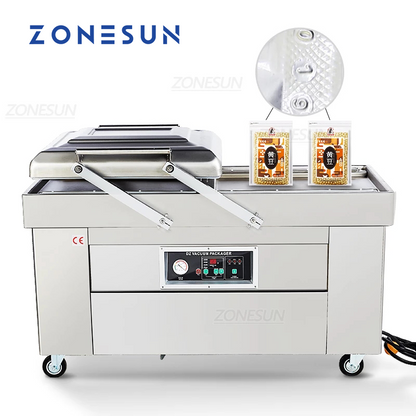 ZONESUN Automatic Double Chamber Vacuum Sealer with Date Coding