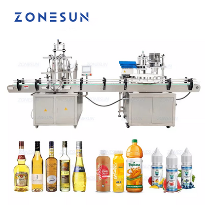 ZONESUN Electric 4‑Nozzles Cylinder Pump Liquid Filling & Capping Line