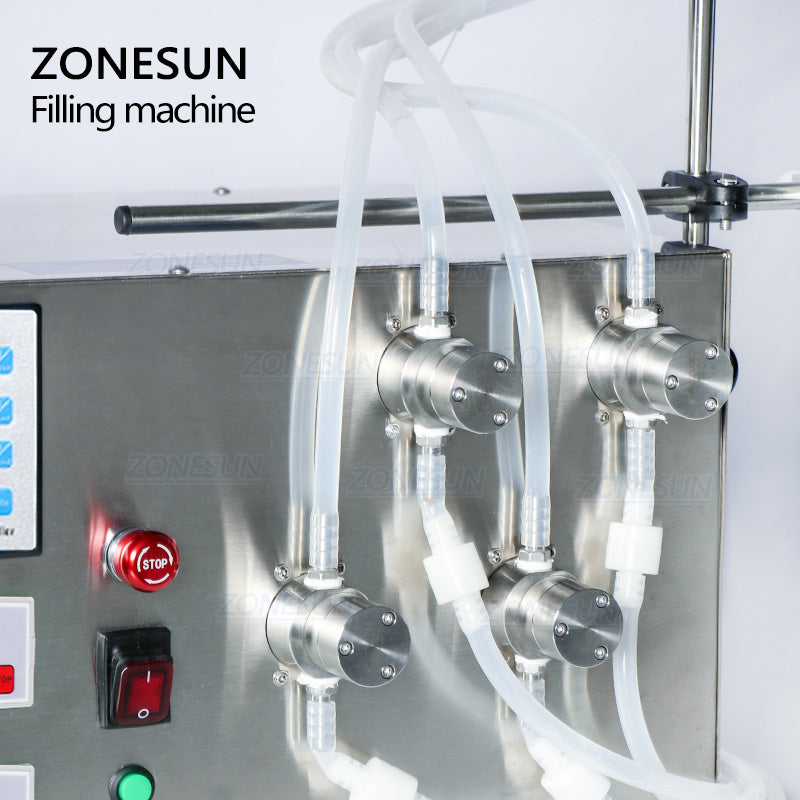 ZONESUN ZS-YTMP4S Semi-Auto 4Head Magnetic Pump Liquid Filling Machine