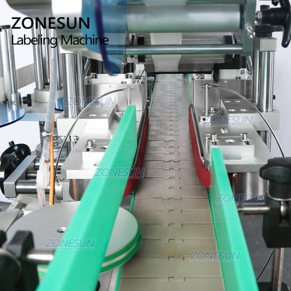 ZONESUN ZS-TB822D Dual-Side Labeling Machine for Flat Cap&Round Bottle
