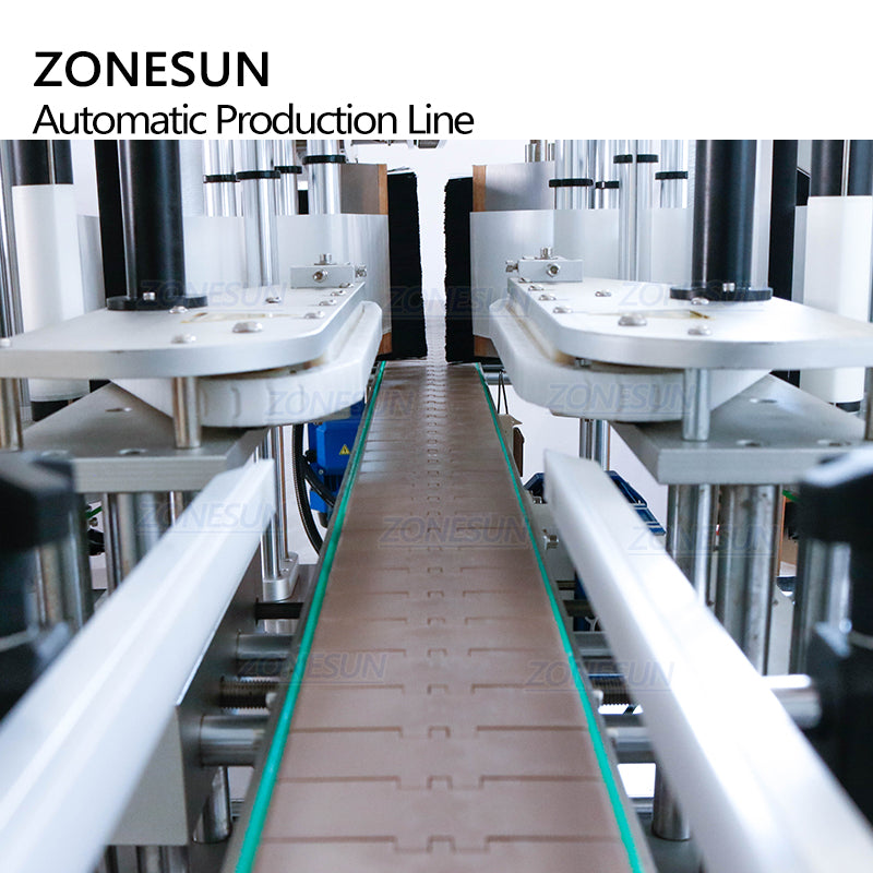 ZONESUN 4-Head Servo Filling Capping Labeling Machine for Square Bottles
