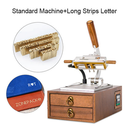 ZONESUN WT‑90XT Walnut Desktop Hot Stamping Machine with Drawer