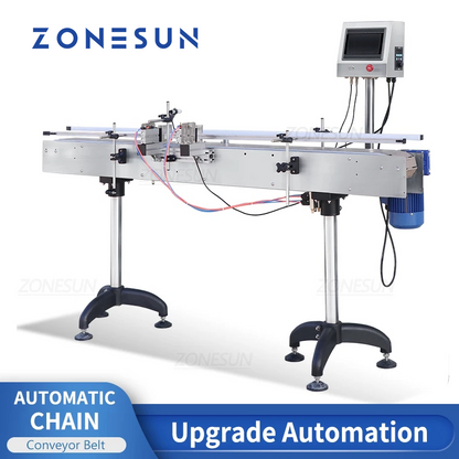 ZONESUN ZS-CB100P 1.9m Automatic Chain Conveyor Belt with PLC Control