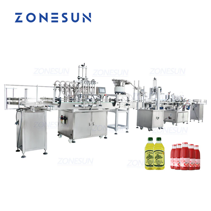 ZONESUN ZS-FAL180R Auto 6-Head Liquid Filling Capping Labeling Line