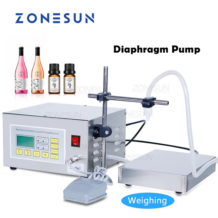 ZONESUN ZS-DP641W Halbautomatische Flüssigkeitsabfüllmaschine mit Wiegefunktion